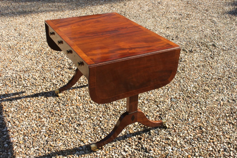 Late 18th century mahogany and inlaid sofa table View III
