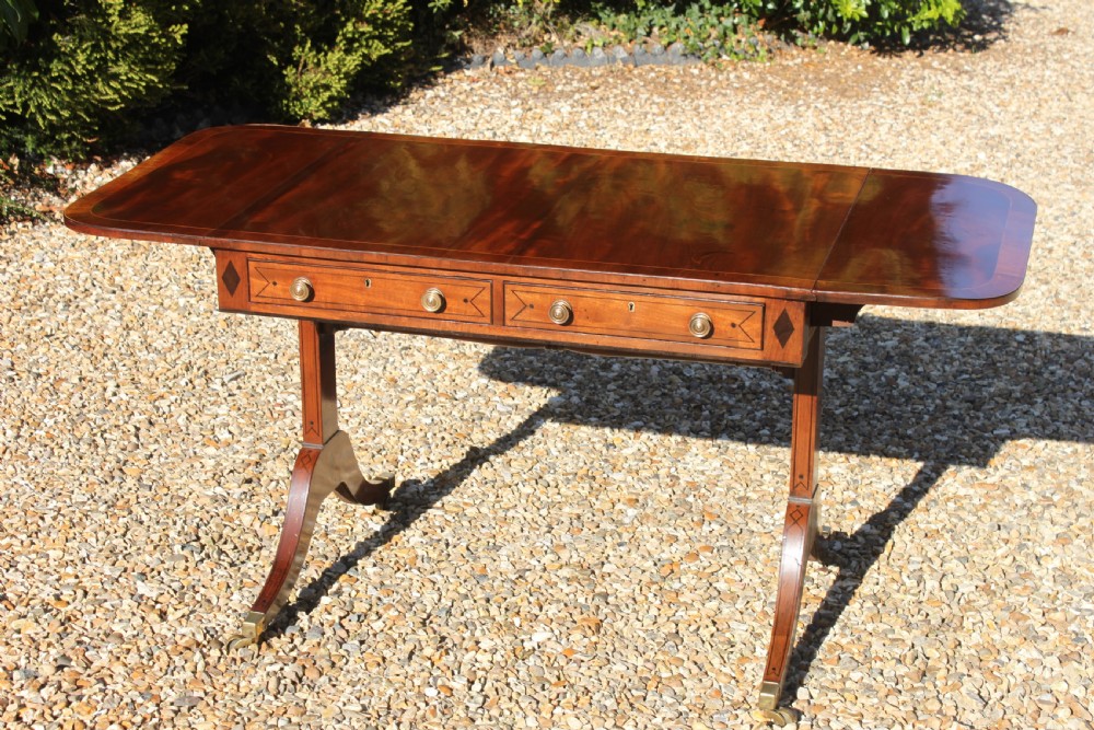 Late 18th century mahogany and inlaid sofa table View IV