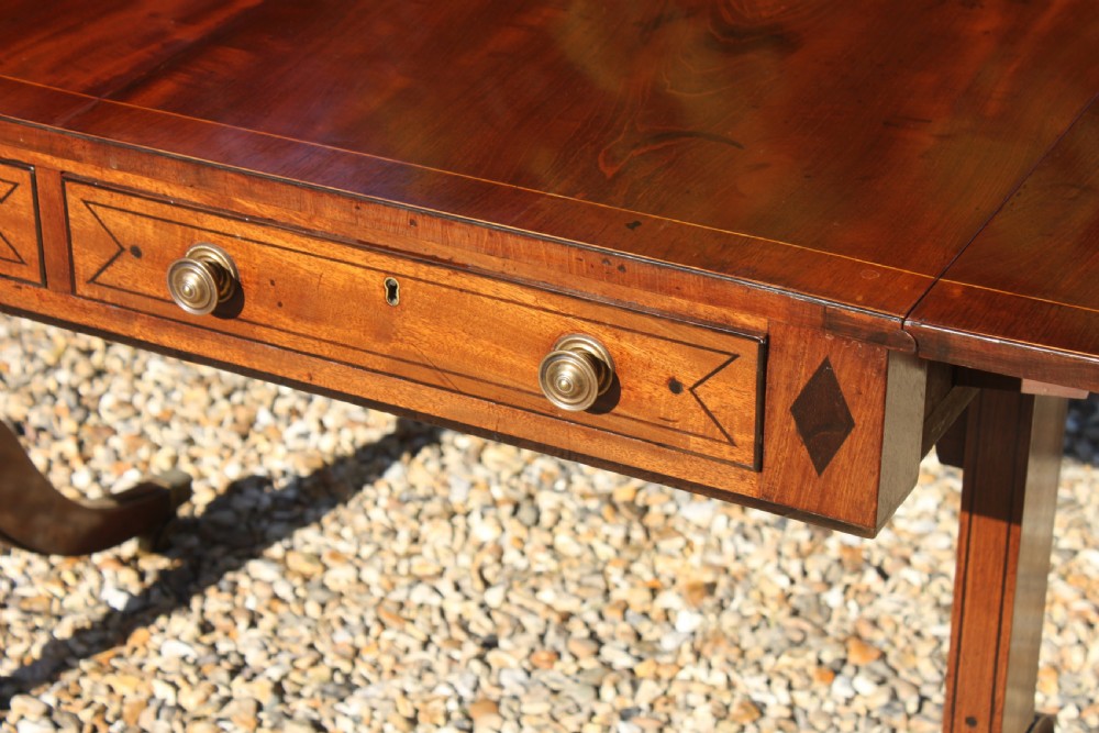Late 18th century mahogany and inlaid sofa table View VI