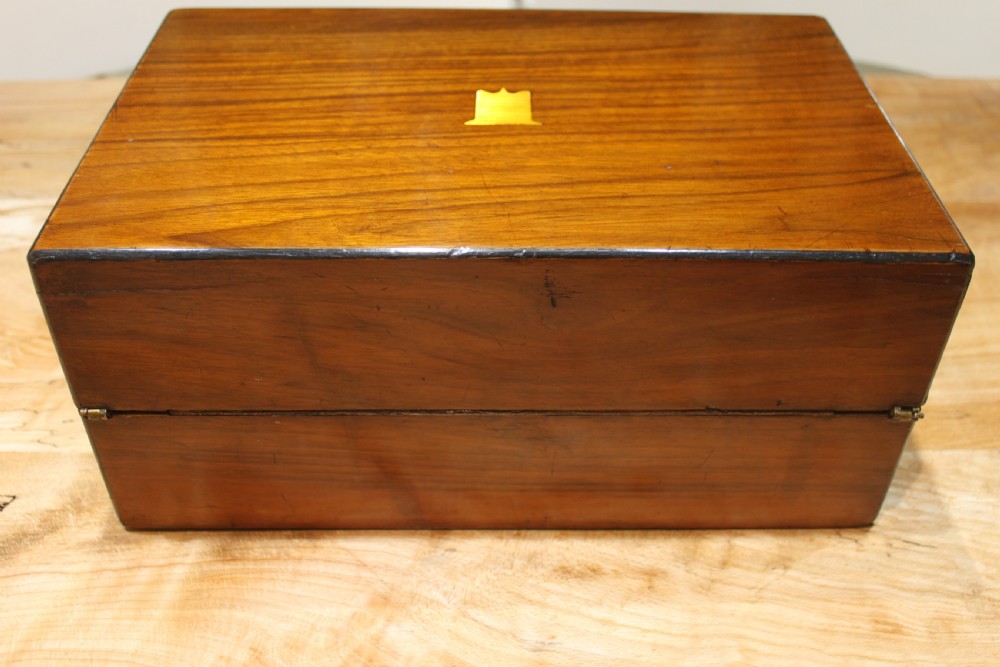 A Victorian walnut writing slope. View V