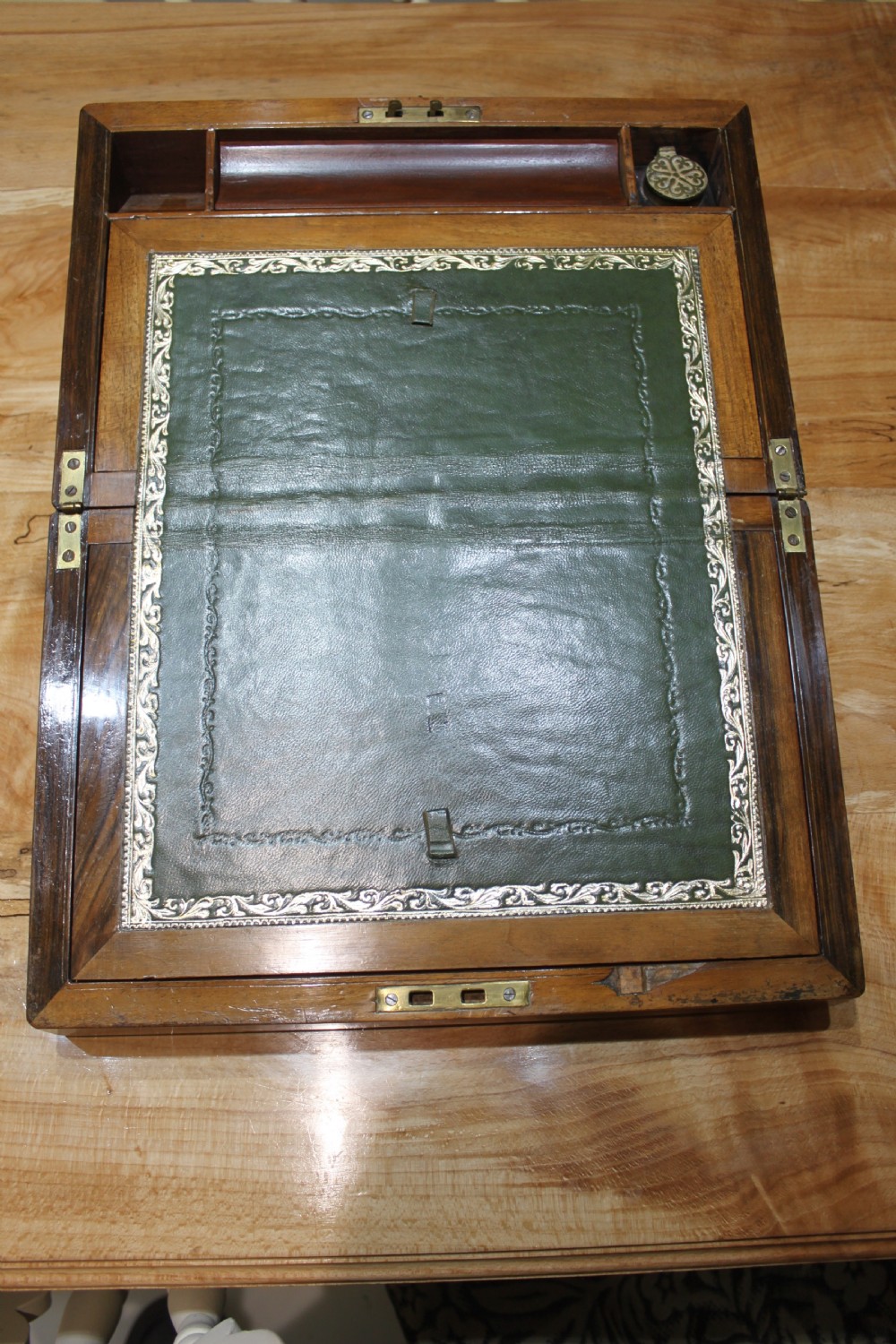 A Victorian walnut writing slope. View VI
