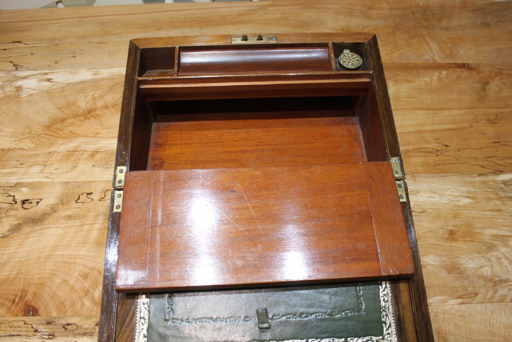A Victorian walnut writing slope. View VIII