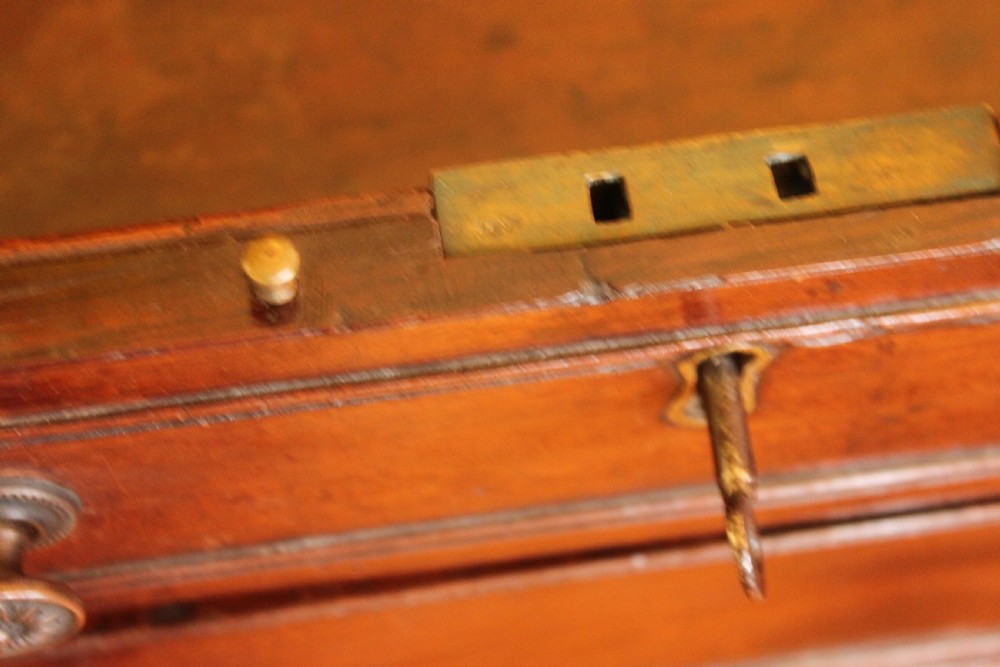 Georgian mahogany and rosewood banded work table View VI