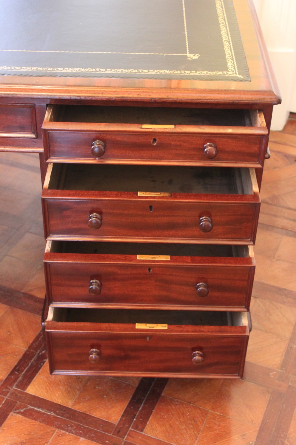 Early Victorian mahogany partners desk View II