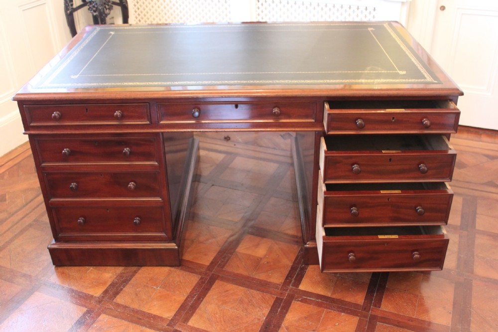 Early Victorian mahogany partners desk View III