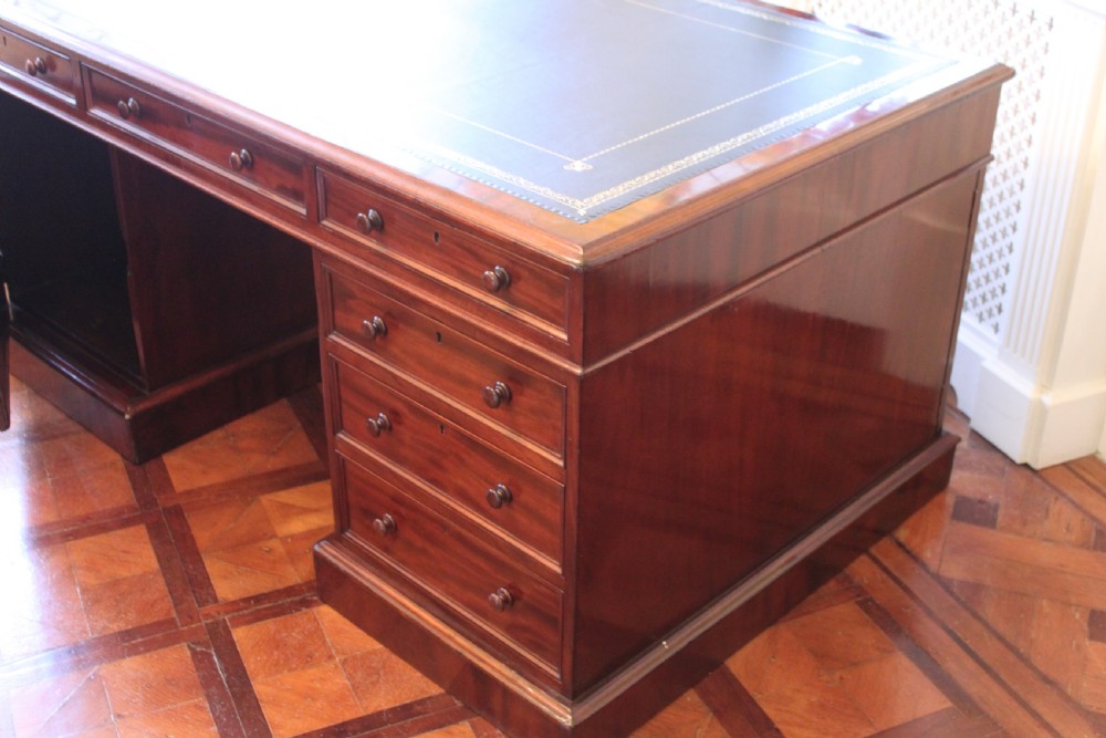 Early Victorian mahogany partners desk View IV