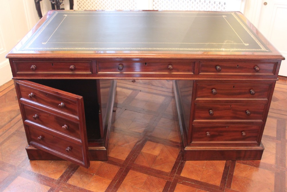 Early Victorian mahogany partners desk View VI