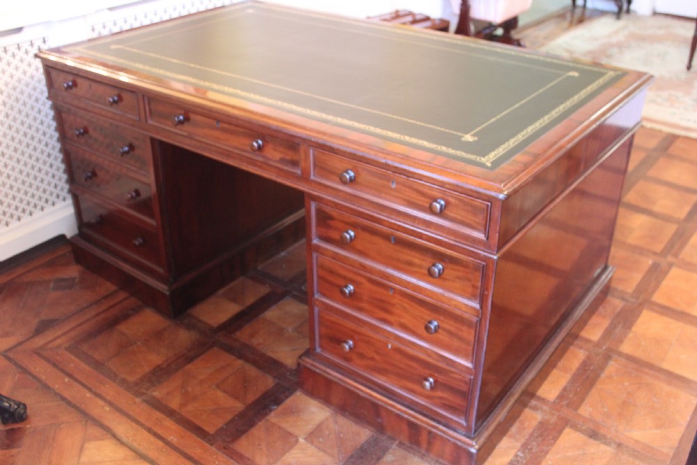 Early Victorian mahogany partners desk View XII