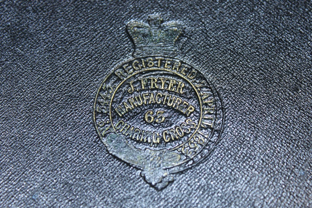 A rare black leather bound writing slope by J Fryer, Charing Cross, London. View XVIII