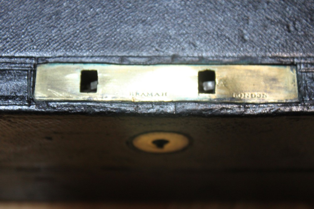 A rare black leather bound writing slope by J Fryer, Charing Cross, London. View XXIII
