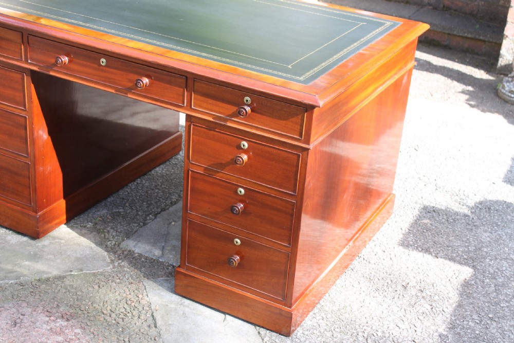 George IV period mahogany pedestal partners desk View II