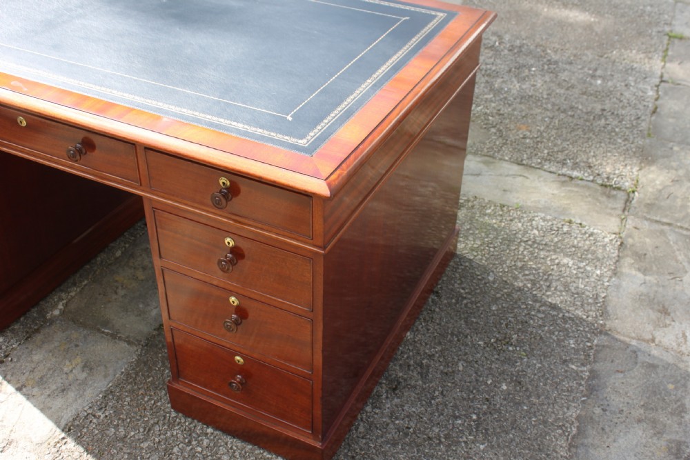George IV period mahogany pedestal partners desk View VI