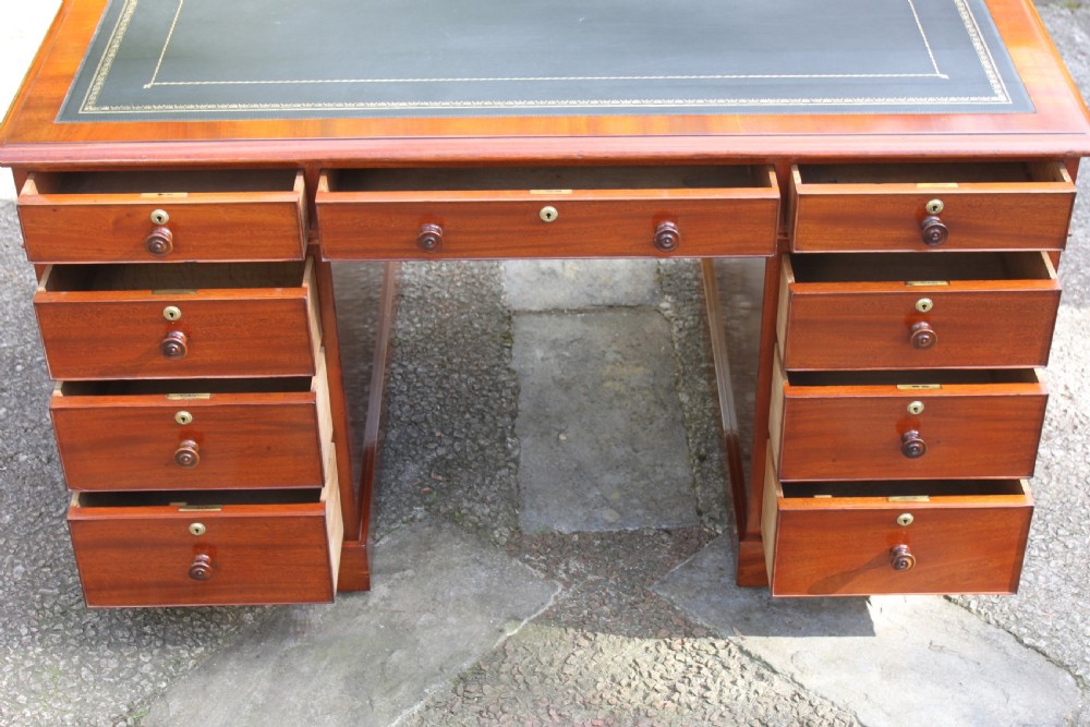 George IV period mahogany pedestal partners desk View X