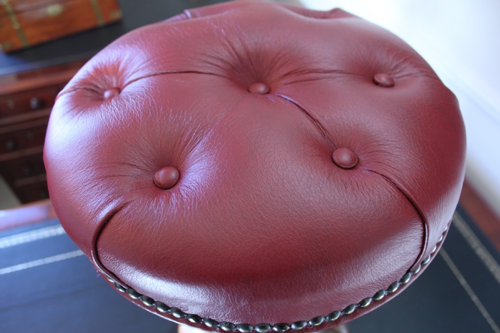 Victorian walnut revolving piano stool View II