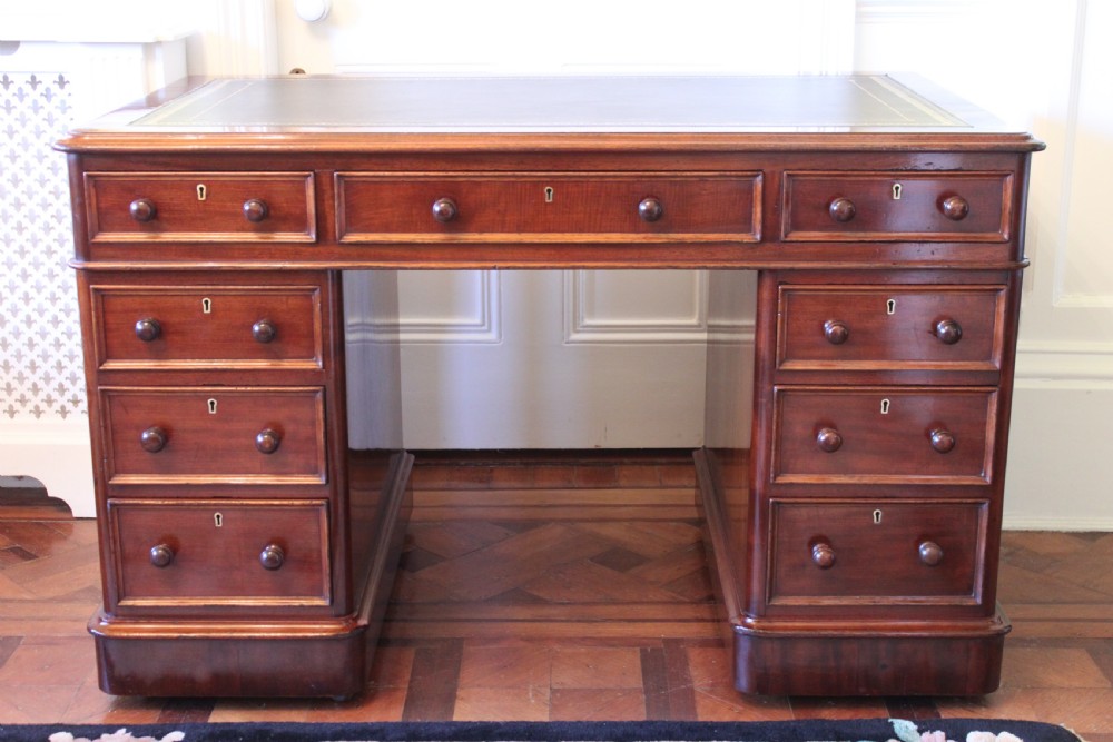 Victorian mahogany pedestal desk View III