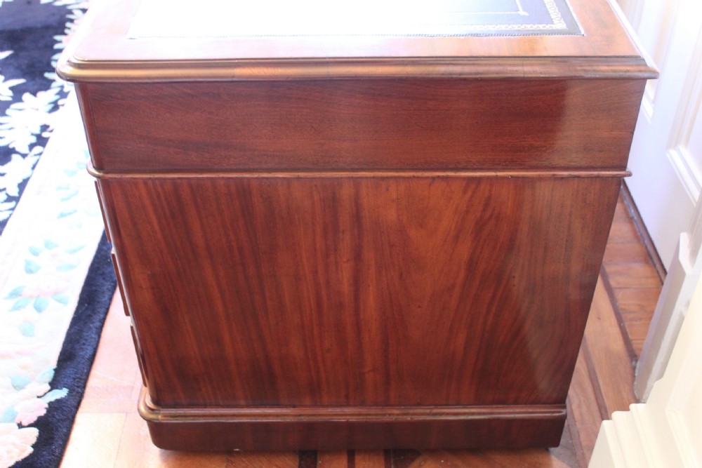 Victorian mahogany pedestal desk View XIII
