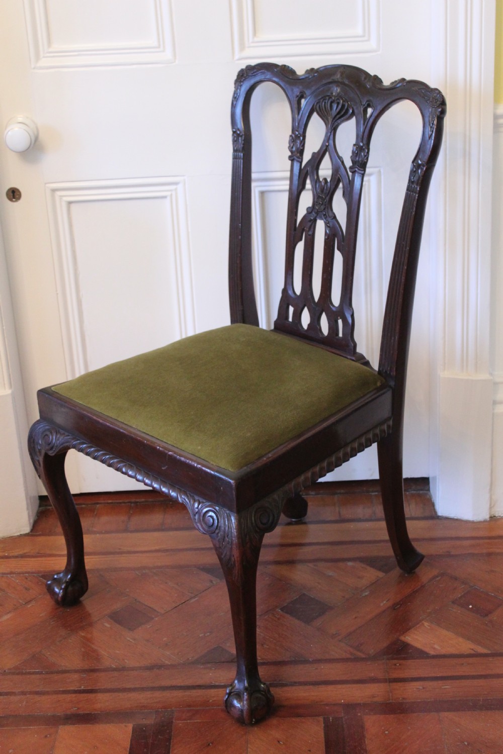 A mahogany Chippendale style desk chair View IV