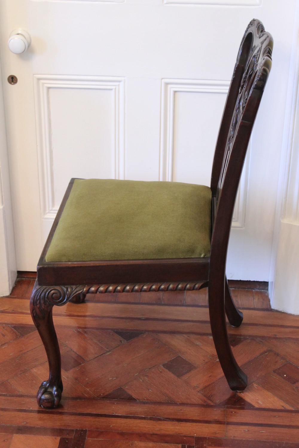 A mahogany Chippendale style desk chair View V