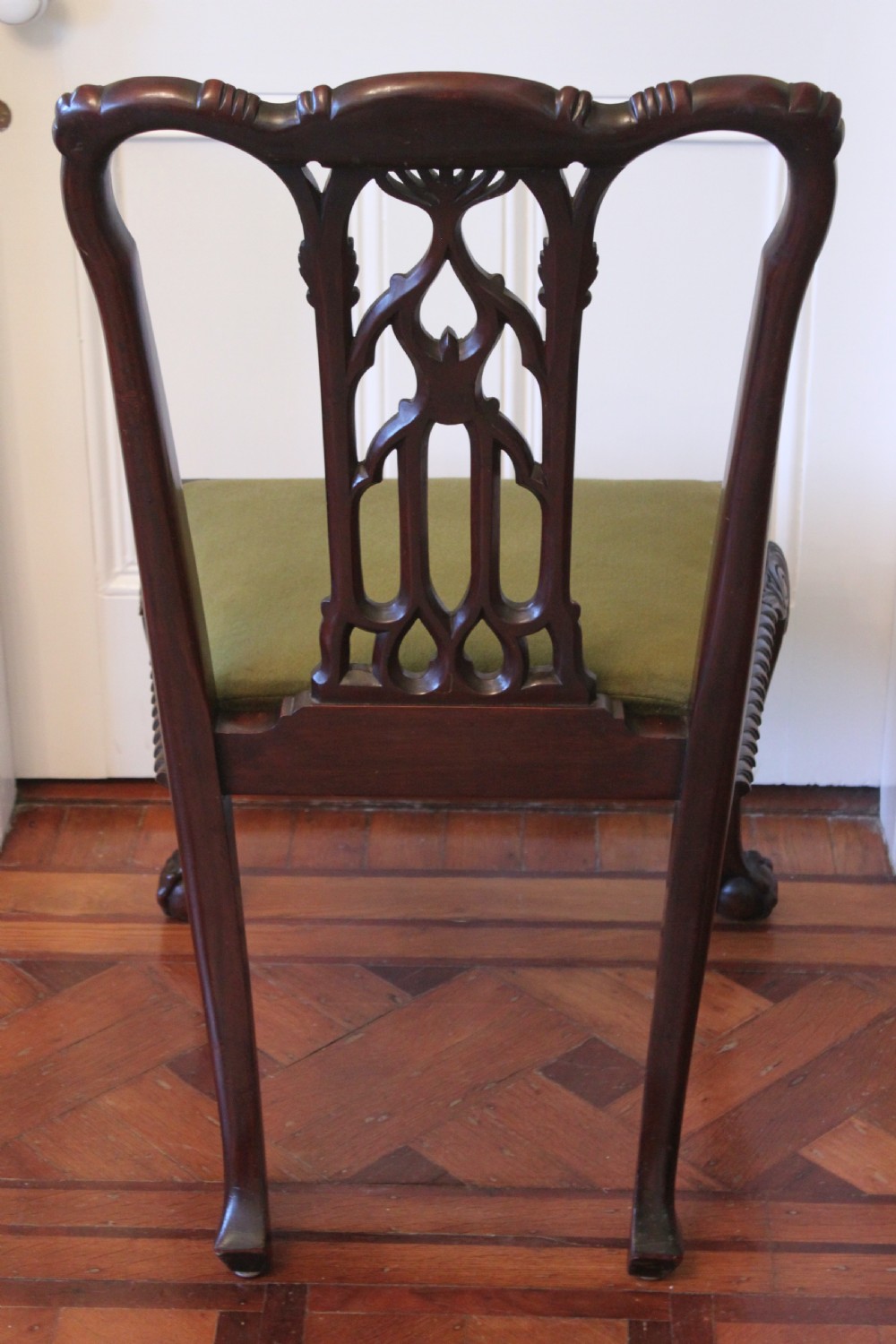 A mahogany Chippendale style desk chair View VI
