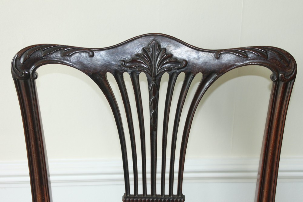 Fine pair of Edwardian hall chairs View III