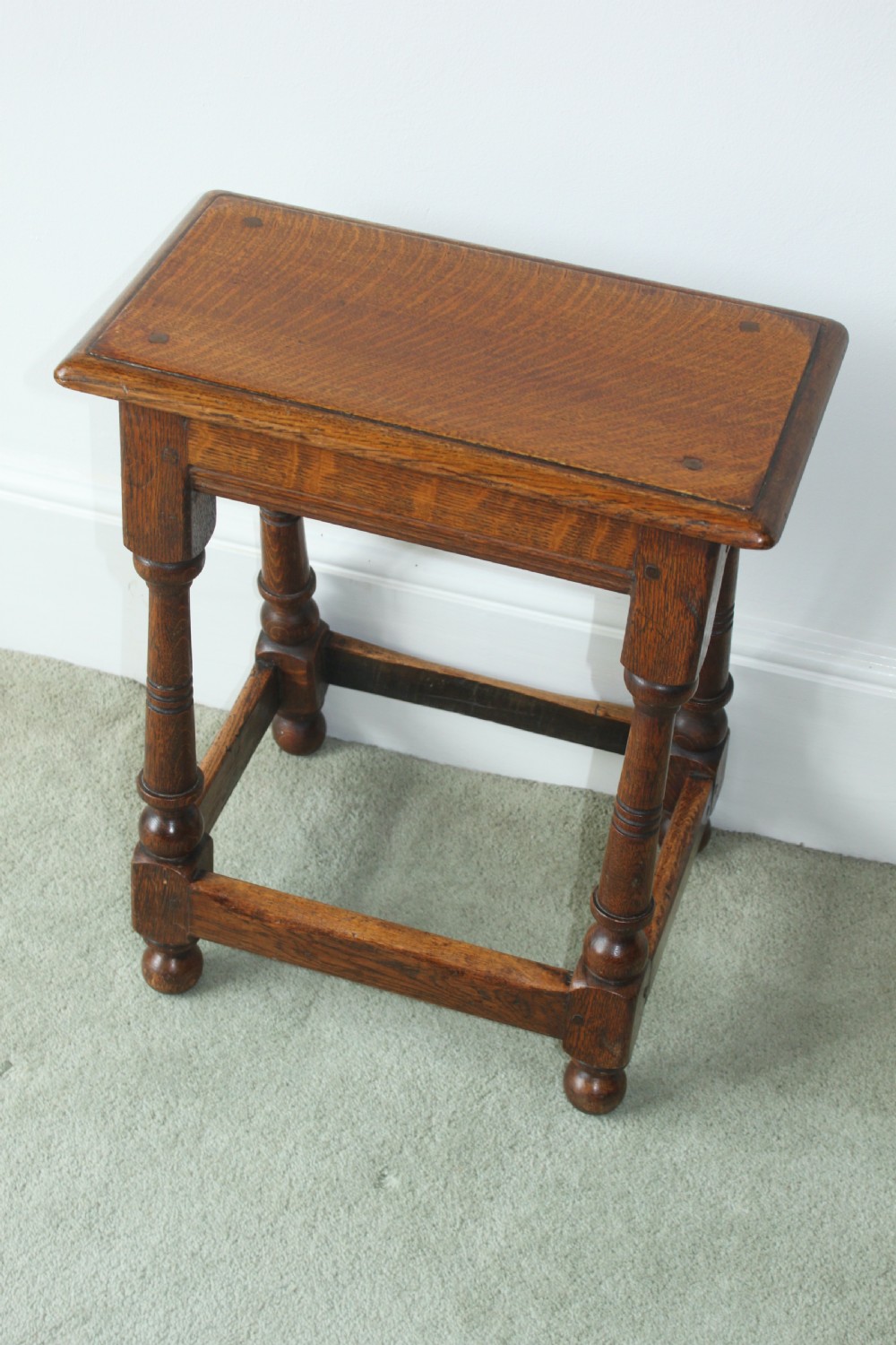 19th century oak joined stool