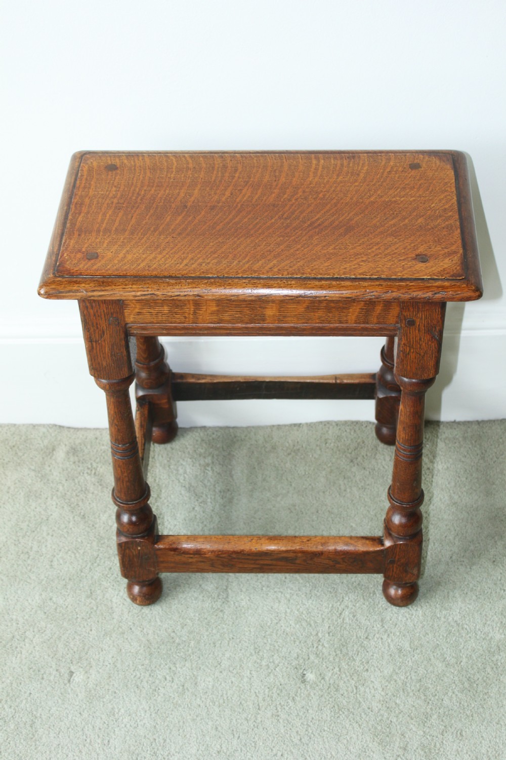 19th century oak joined stool View II