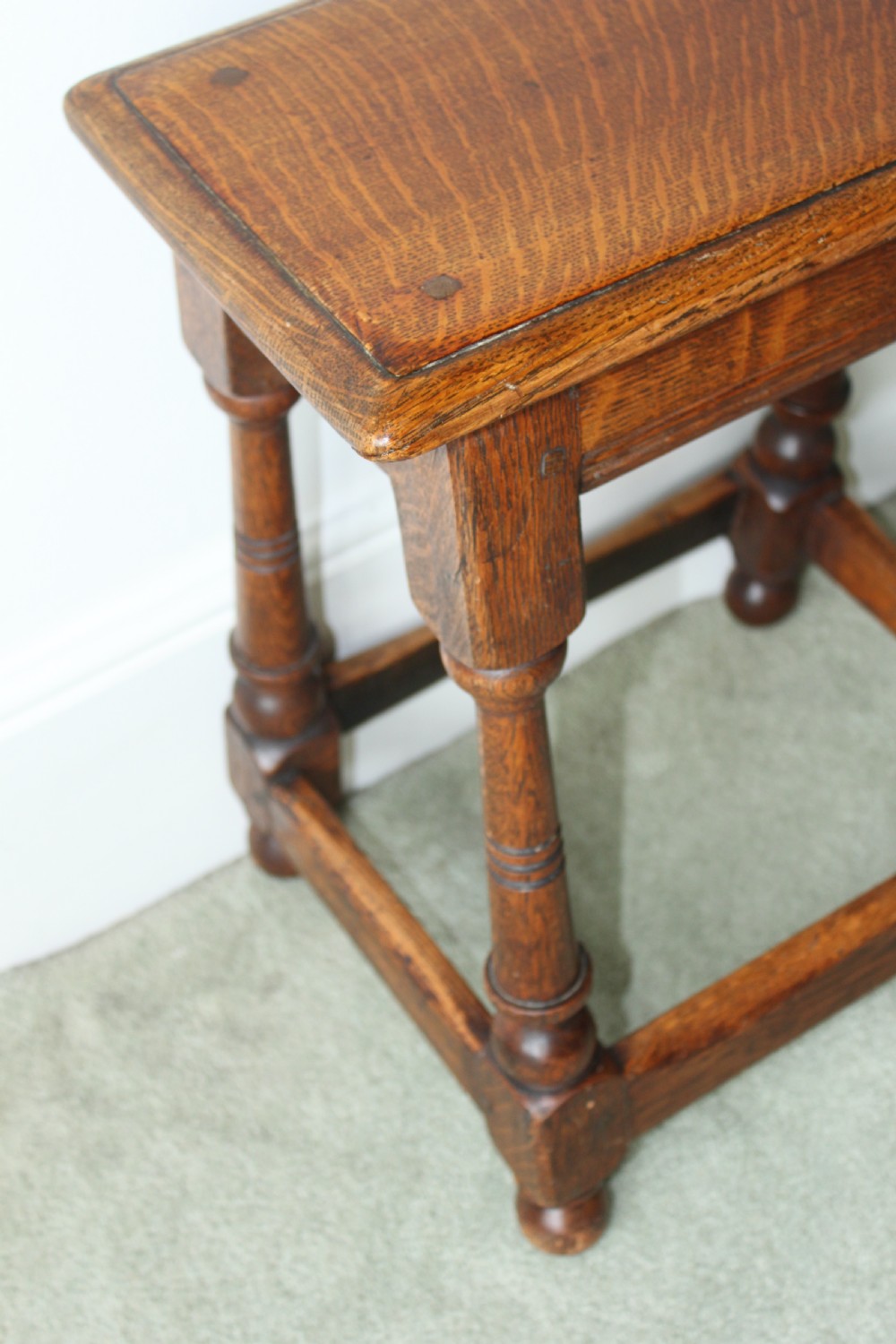 19th century oak joined stool View III