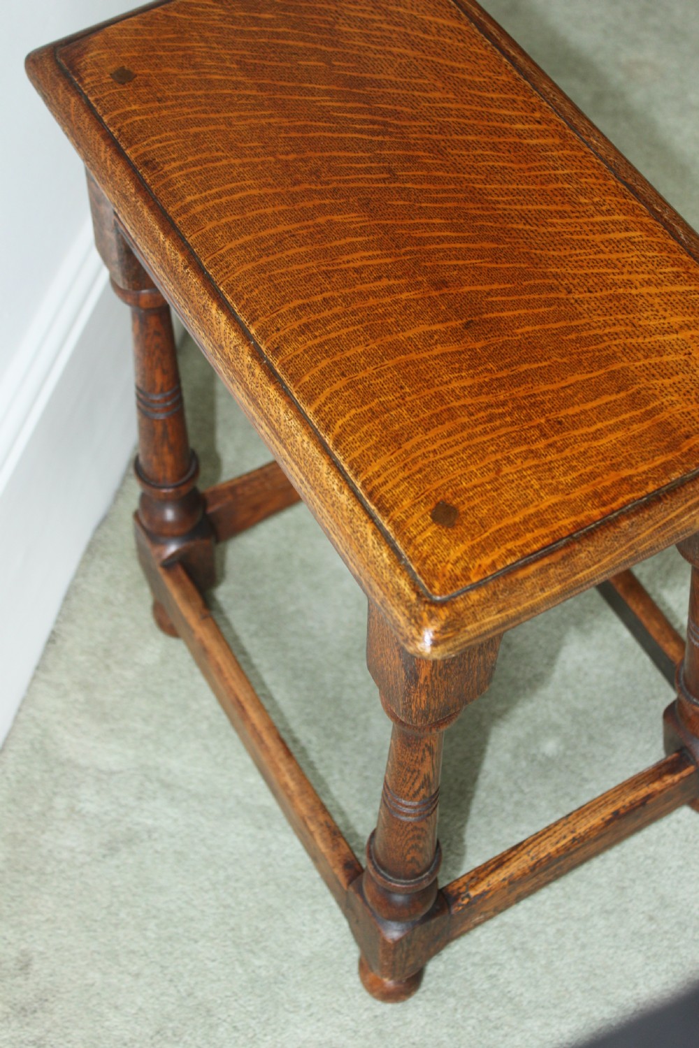 19th century oak joined stool View IV