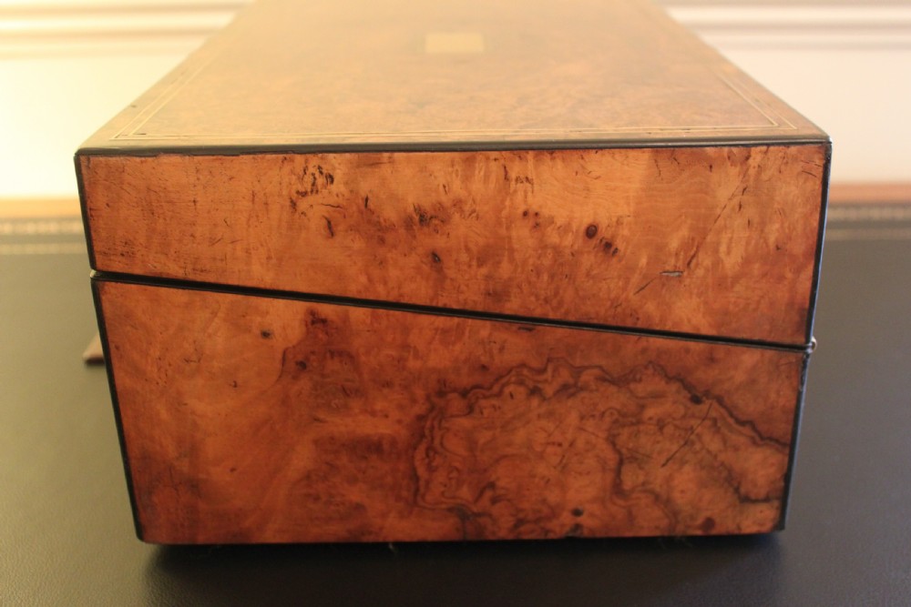 Victorian writing slope walnut with secret drawers View V