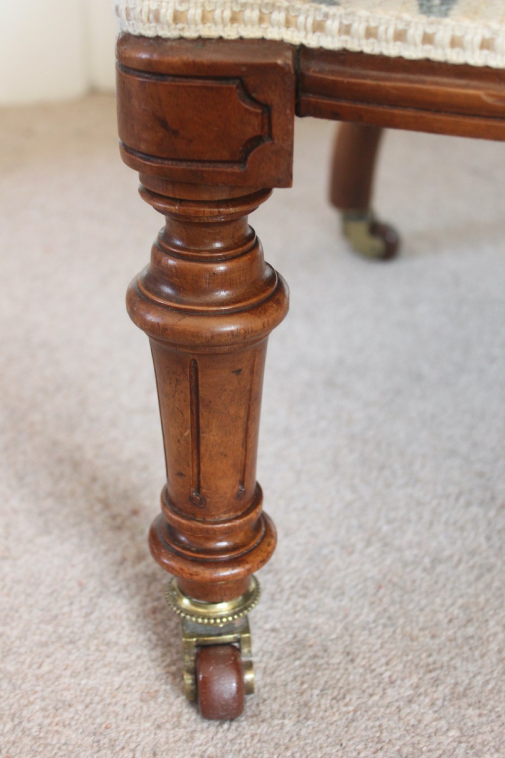 Fine walnut Victorian lady's or nursing chair View VI