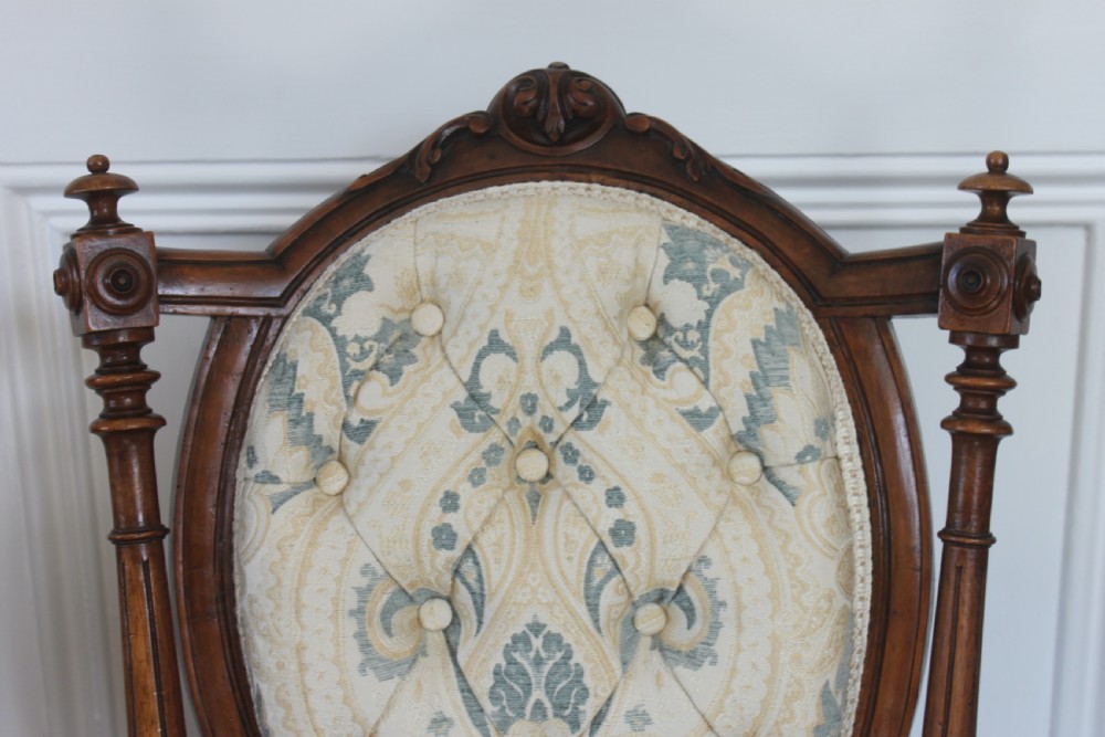 Fine walnut Victorian lady's or nursing chair View VIII