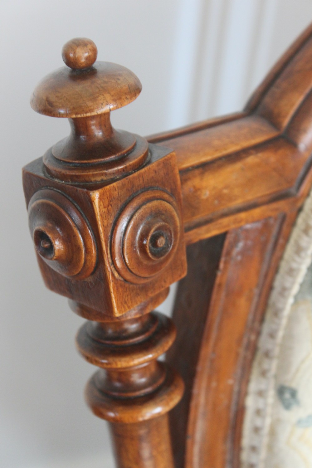 Fine walnut Victorian lady's or nursing chair View X