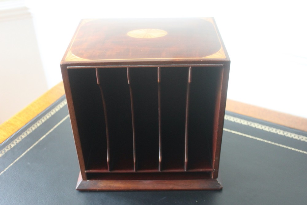 Edwardian letter rack, desk tidy, stationary box View II