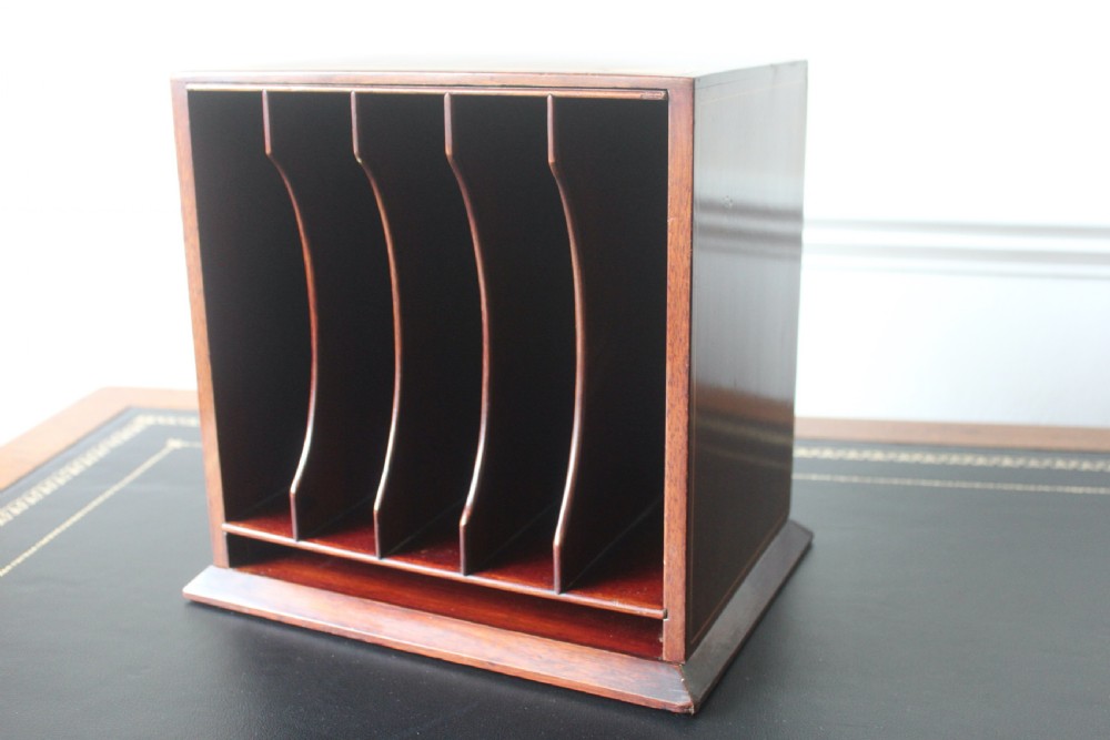 Edwardian letter rack, desk tidy, stationary box View V