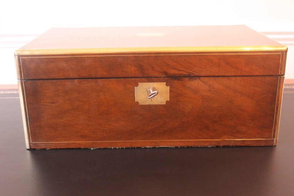 Victorian walnut brass bound writing slope View V