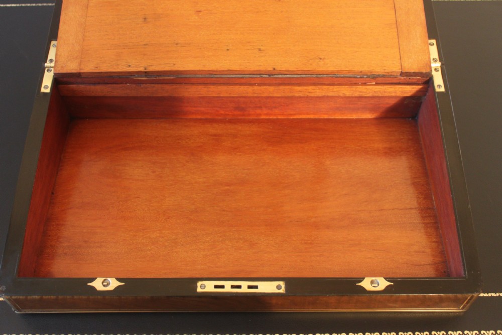 Victorian walnut brass bound writing slope View XIV