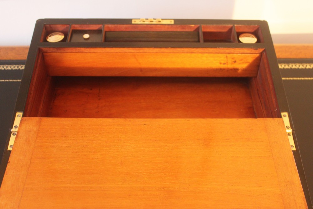 Victorian walnut brass bound writing slope View XV