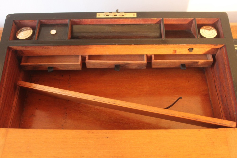 Victorian walnut brass bound writing slope View XVI