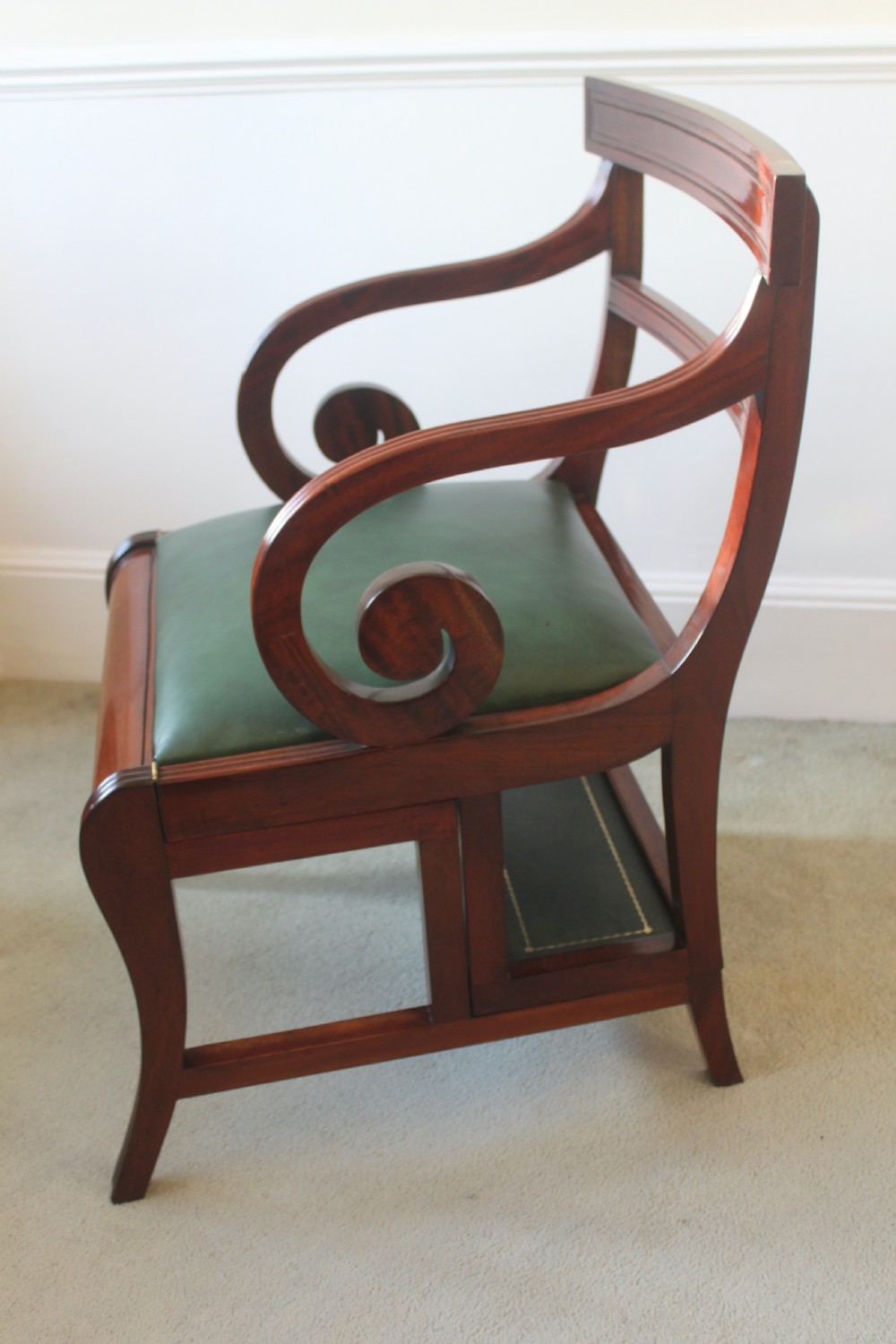 Regency period mahogany metamorphic library chair View V