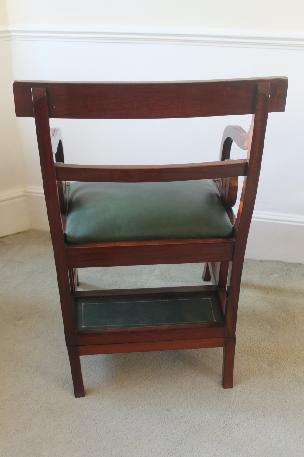 Regency period mahogany metamorphic library chair View VI