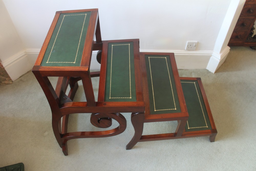 Regency period mahogany metamorphic library chair View VII