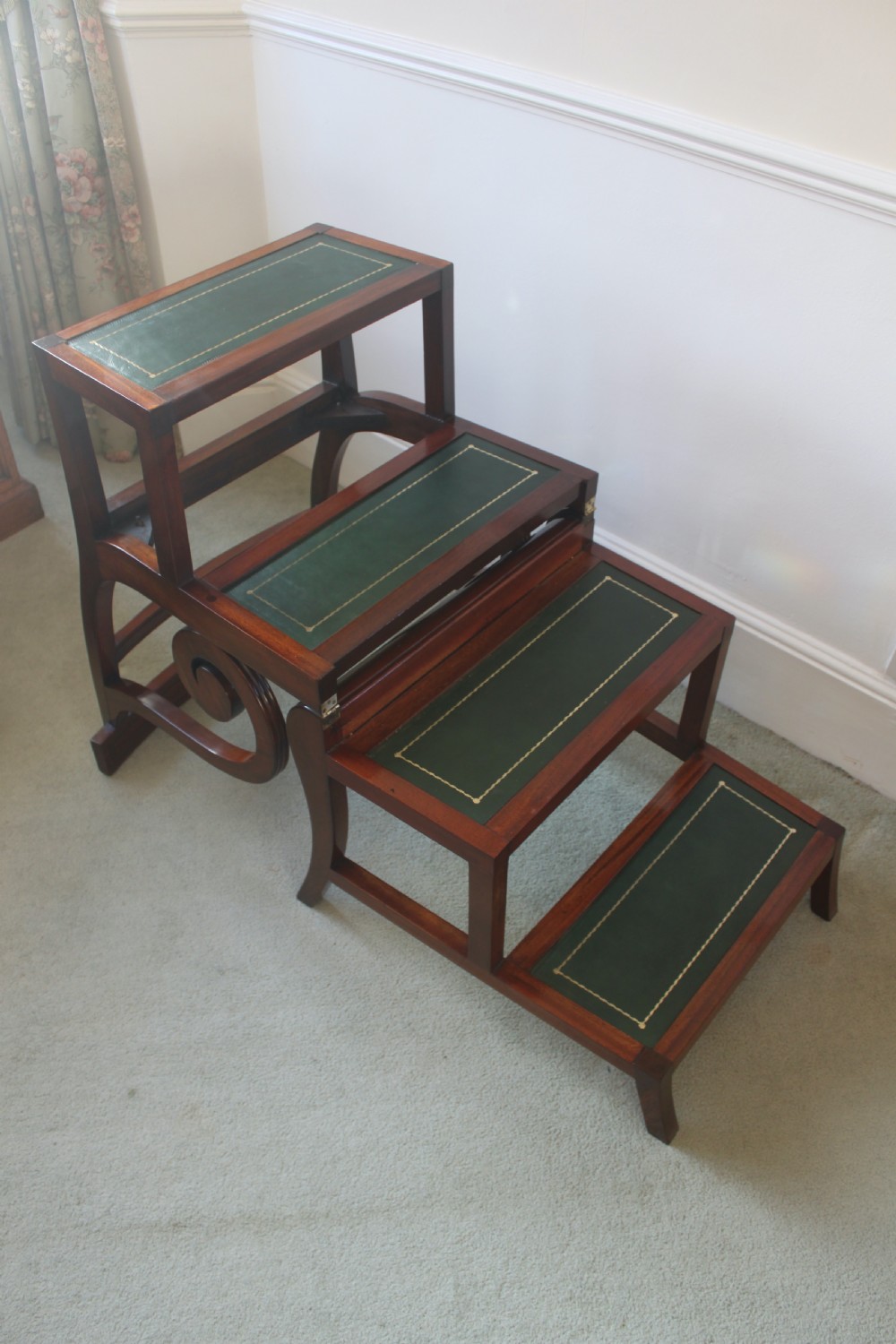 Regency period mahogany metamorphic library chair View VIII