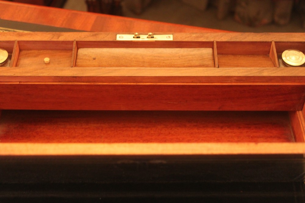 Victorian brass bound burr walnut writing slope View VIII
