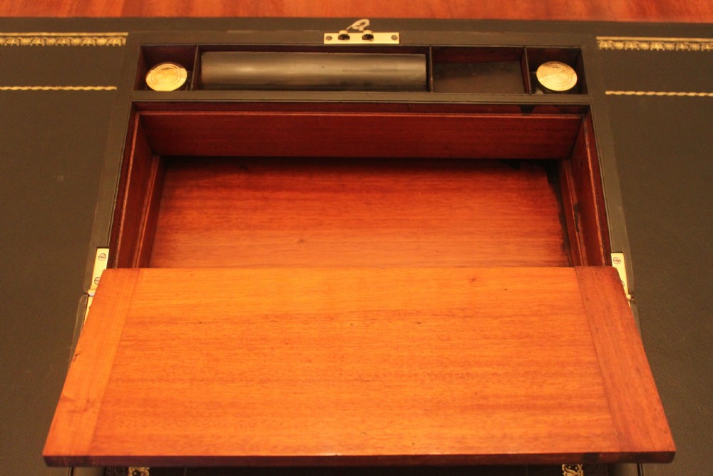 Victorian rosewood brass bound writing slope with secret drawers View XVII