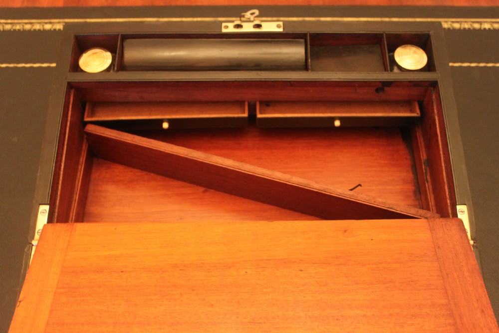 Victorian rosewood brass bound writing slope with secret drawers View XX