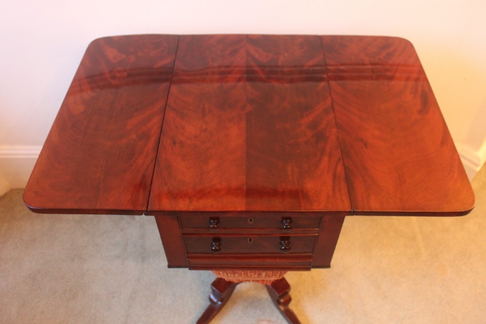 A Regency period mahogany lamp, occasional or work table View IV