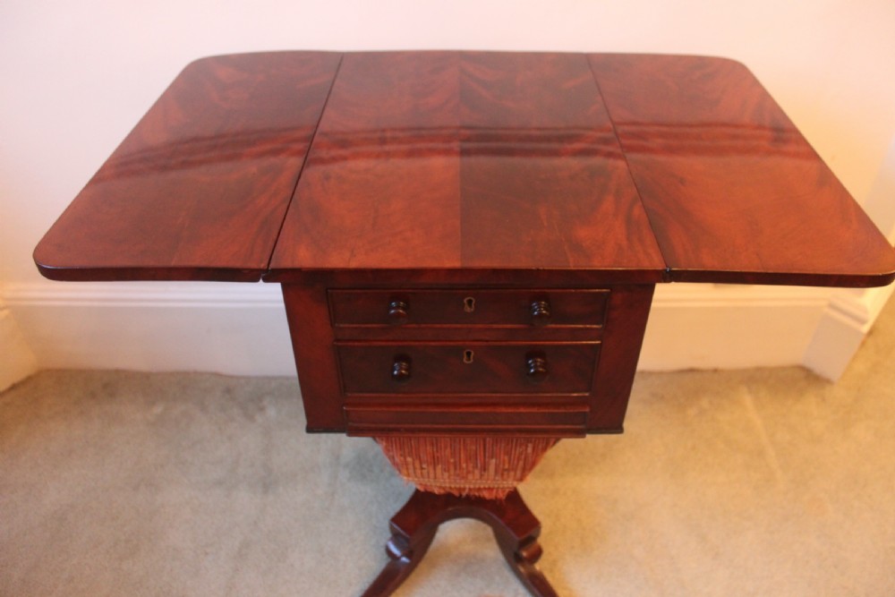 A Regency period mahogany lamp, occasional or work table View V