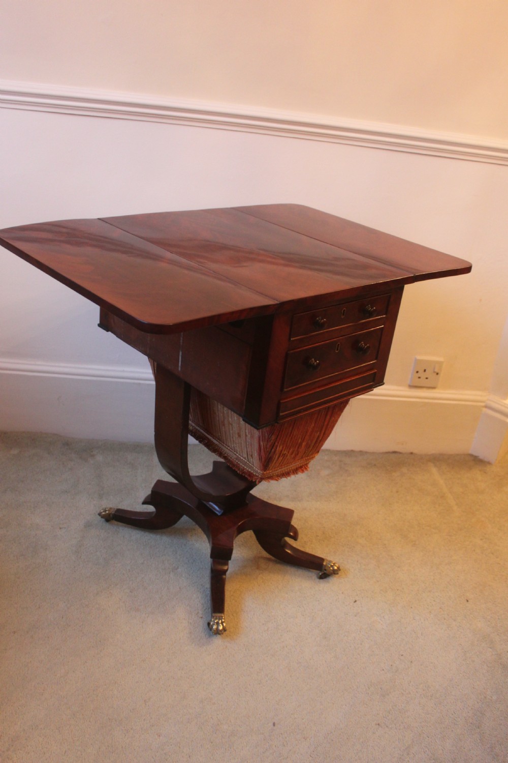 A Regency period mahogany lamp, occasional or work table View VI