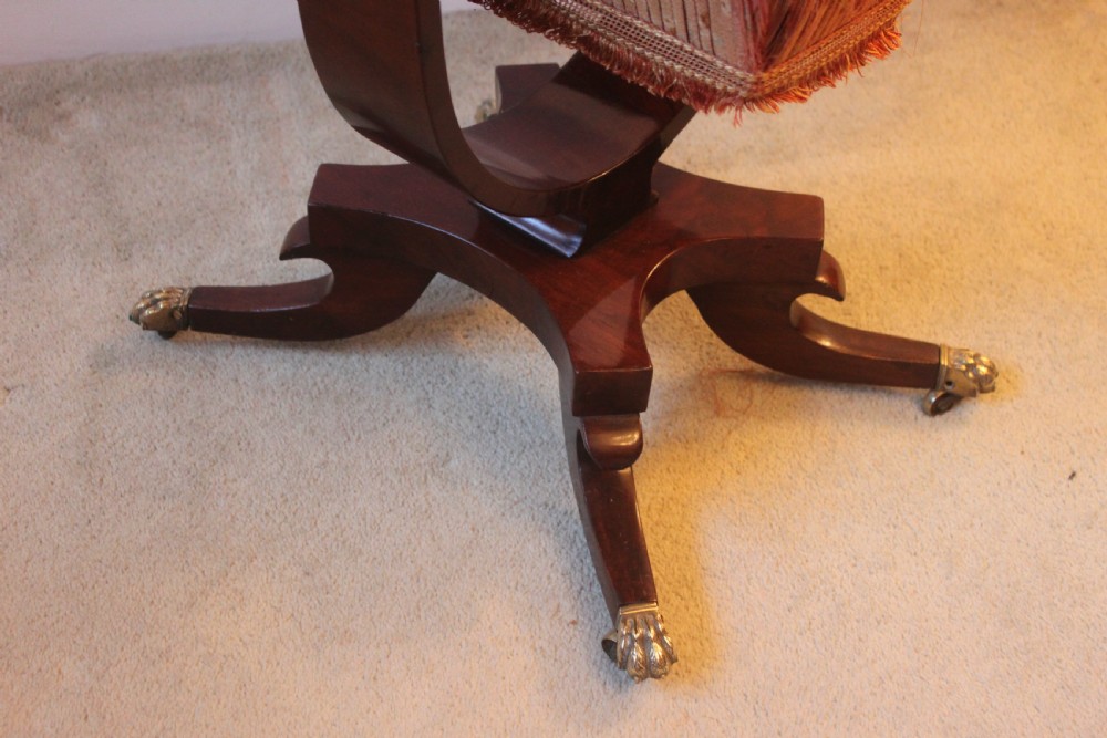 A Regency period mahogany lamp, occasional or work table View VII