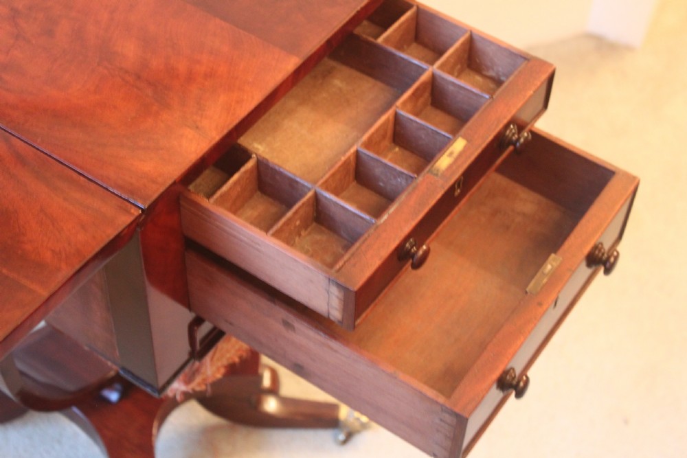 A Regency period mahogany lamp, occasional or work table View IX